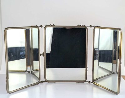 Victorian traveling barber's mirror