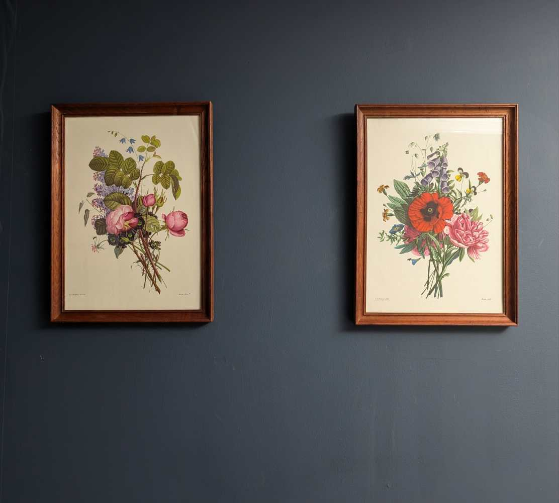 Pair of French floral prints of early 19th C. flower illustrations, after J.L. Prevost in matching wooden frames - Image 11