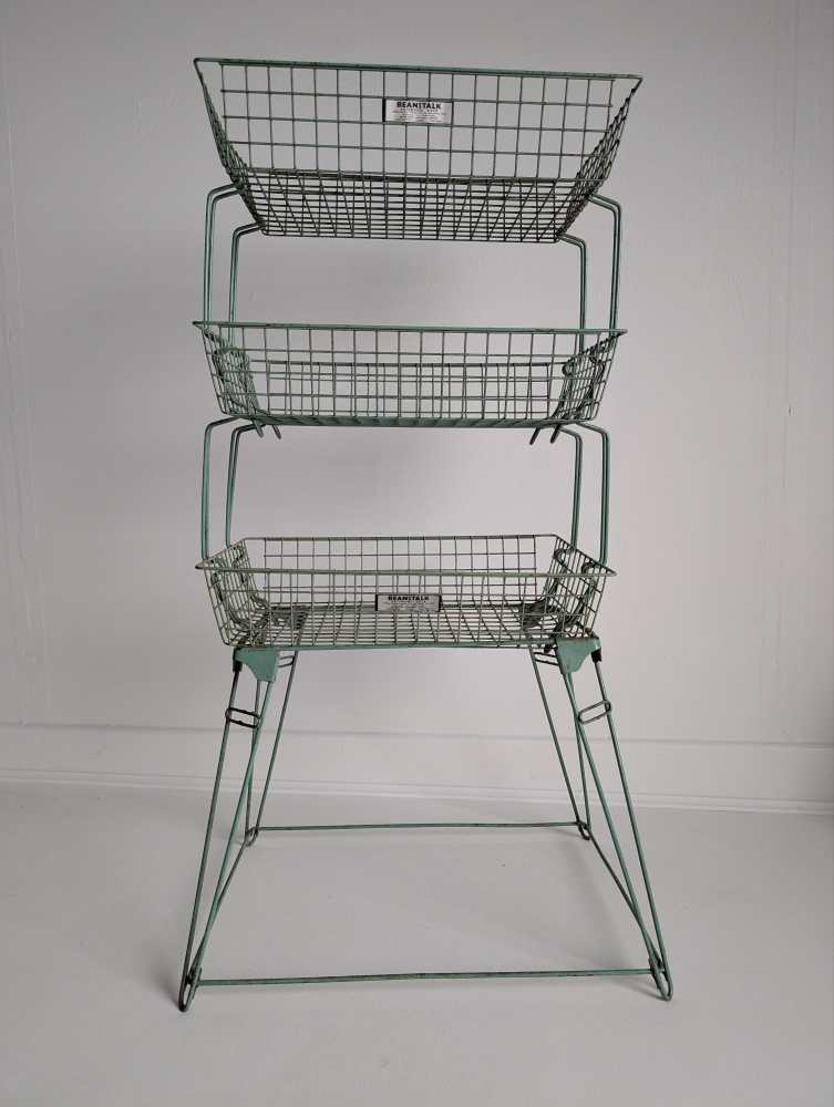 Three tier midcentury 'Beanstalk' vintage wire storage rack - Image 13