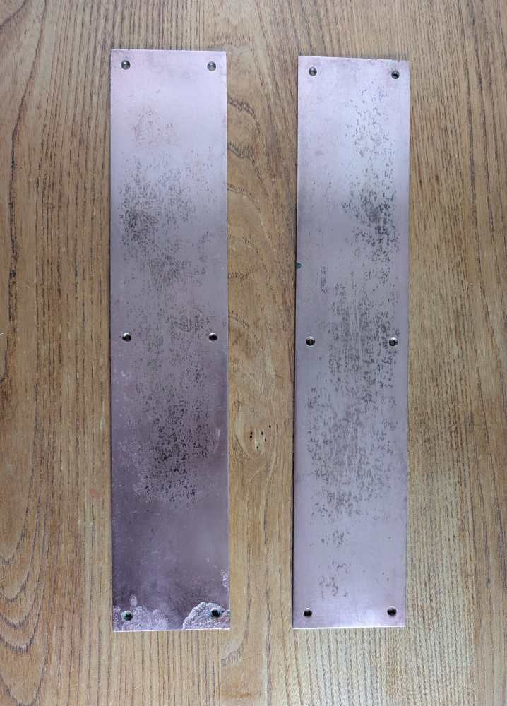 Long vintage brass door push plates - Image 5