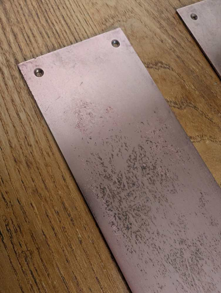 Long vintage brass door push plates - Image 6