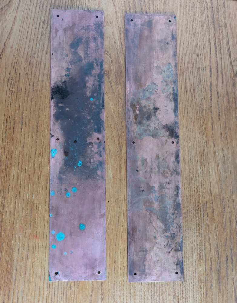 Long vintage brass door push plates - Image 7