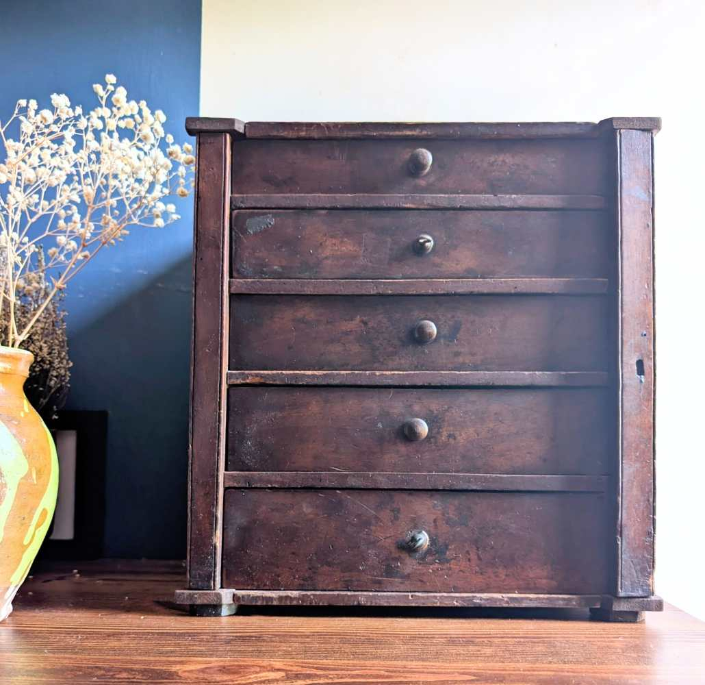 Mini Wellington chest of 5 collector's drawers - Image 18