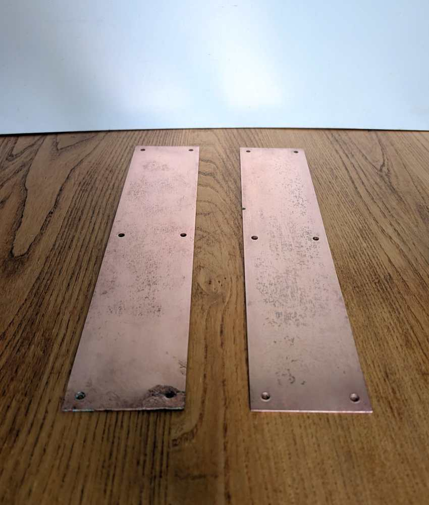 Long vintage brass door push plates - Image 2