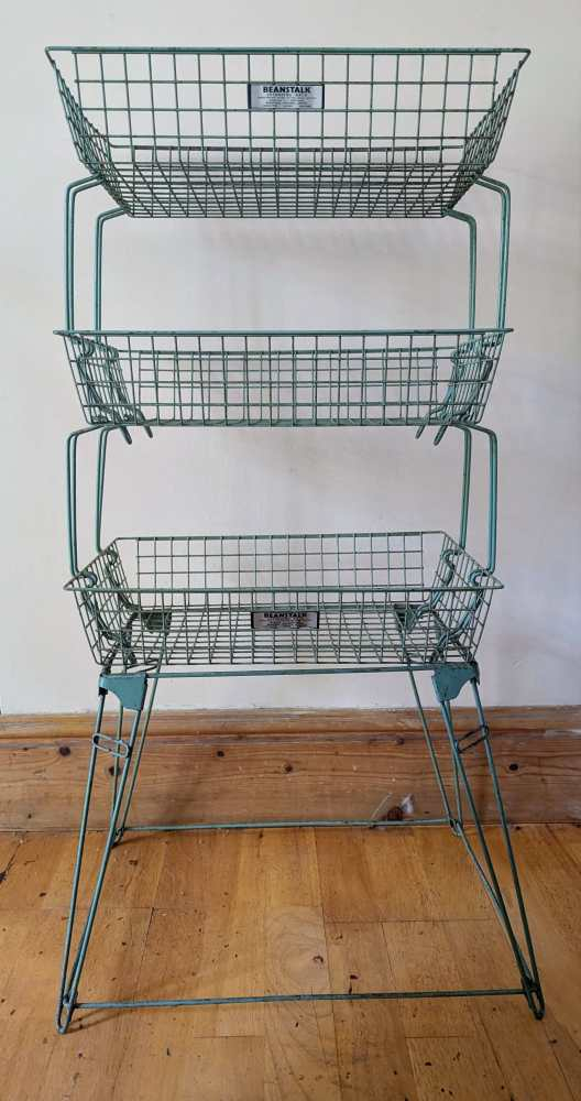 Three tier midcentury 'Beanstalk' vintage wire storage rack - Image 7