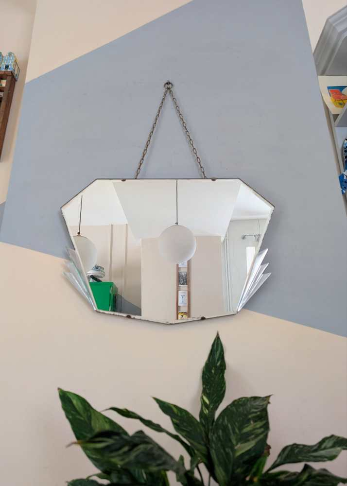 Art Deco frameless mirror with stylish details - Image 8