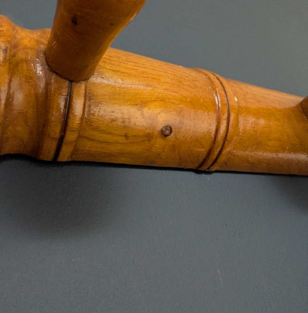 French bamboo style early 1900s pine wood coat rack - Image 7
