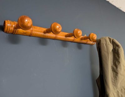 French bamboo style early 1900s pine wood coat rack