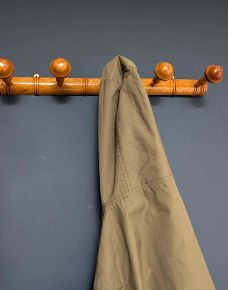 French bamboo style early 1900s pine wood coat rack - Image 11