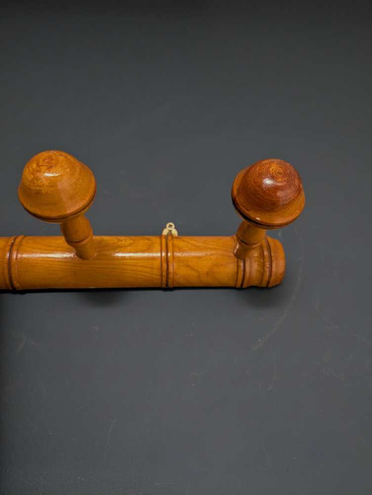 French bamboo style early 1900s pine wood coat rack - Image 3