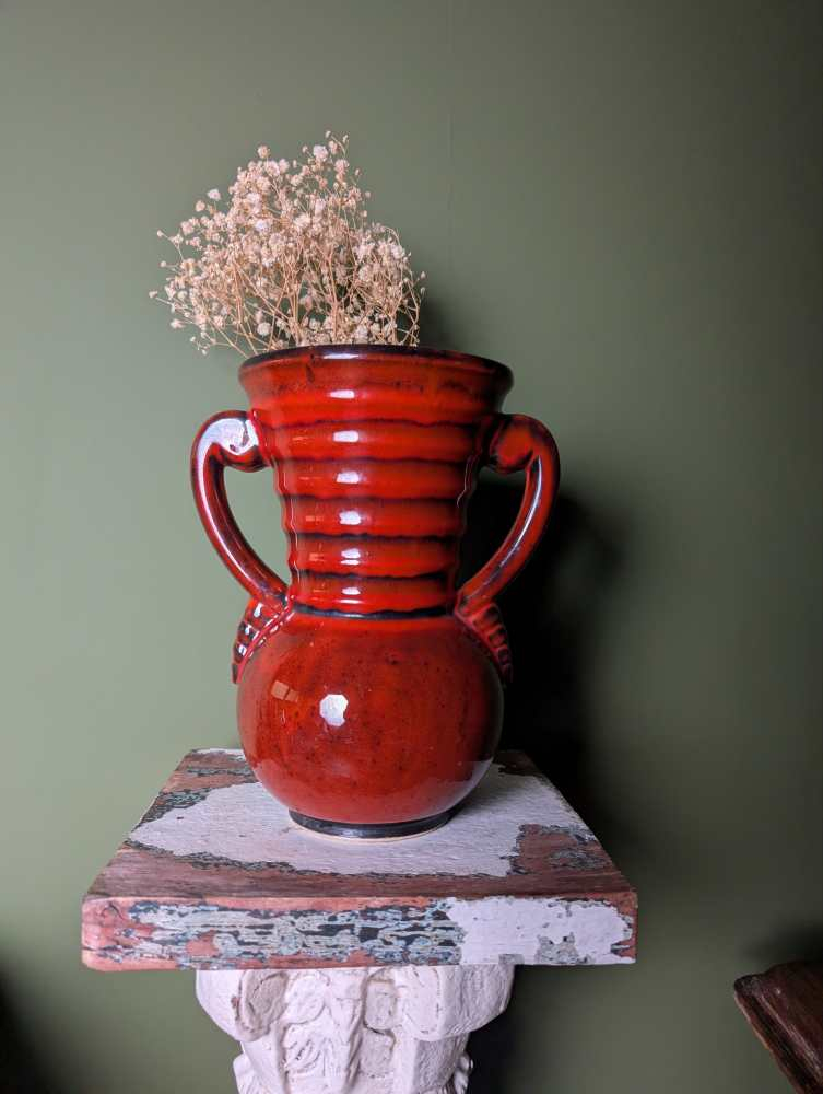 1970s Poët-Laval ceramic floral vase - Image 2