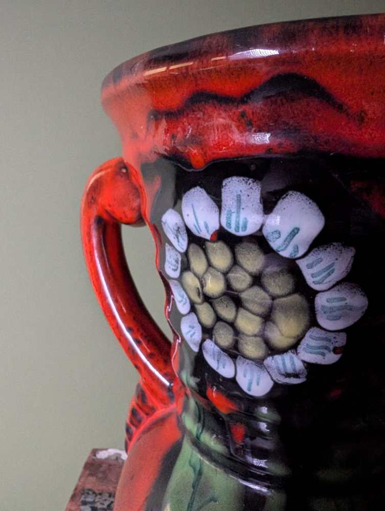 1970s Poët-Laval ceramic floral vase - Image 5