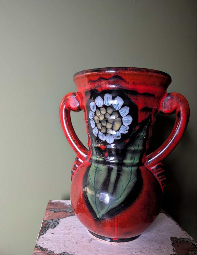 1970s Poët-Laval ceramic floral vase - Image 13