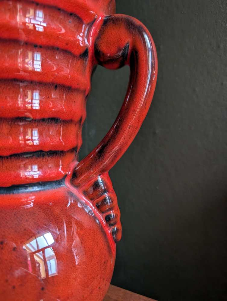 1970s Poët-Laval ceramic floral vase - Image 3