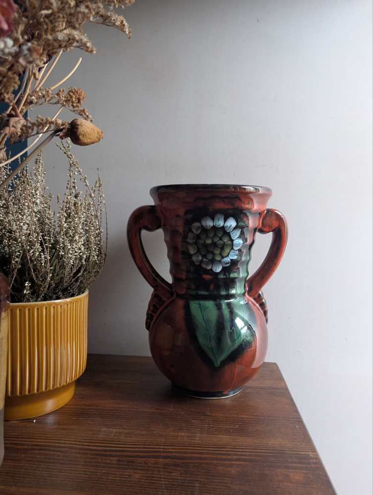 1970s Poët-Laval ceramic floral vase - Image 16