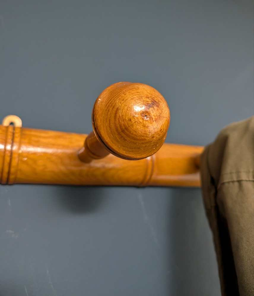French bamboo style early 1900s pine wood coat rack - Image 9