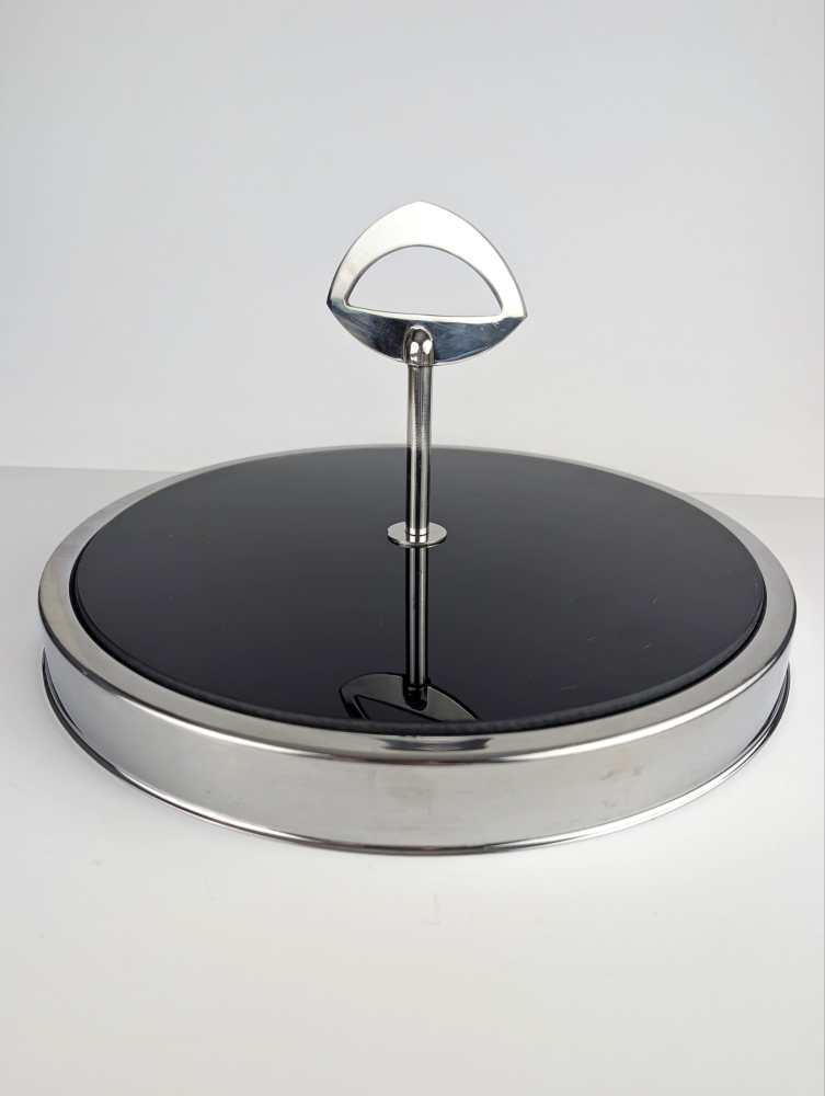 Midcentury chrome and glass lazy Susan - Image 10