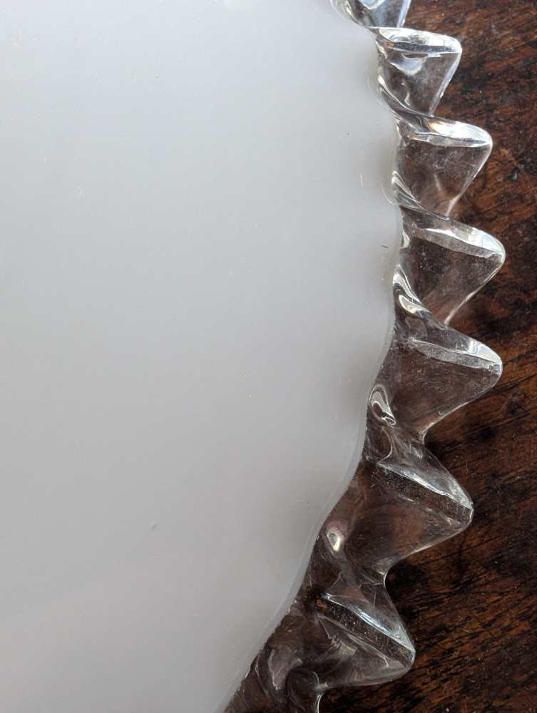 French c.1930s opaline glass pendant light shade - Image 8