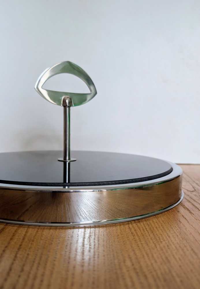 Midcentury chrome and glass lazy Susan - Image 3