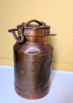 Large Belgian copper milk churn
