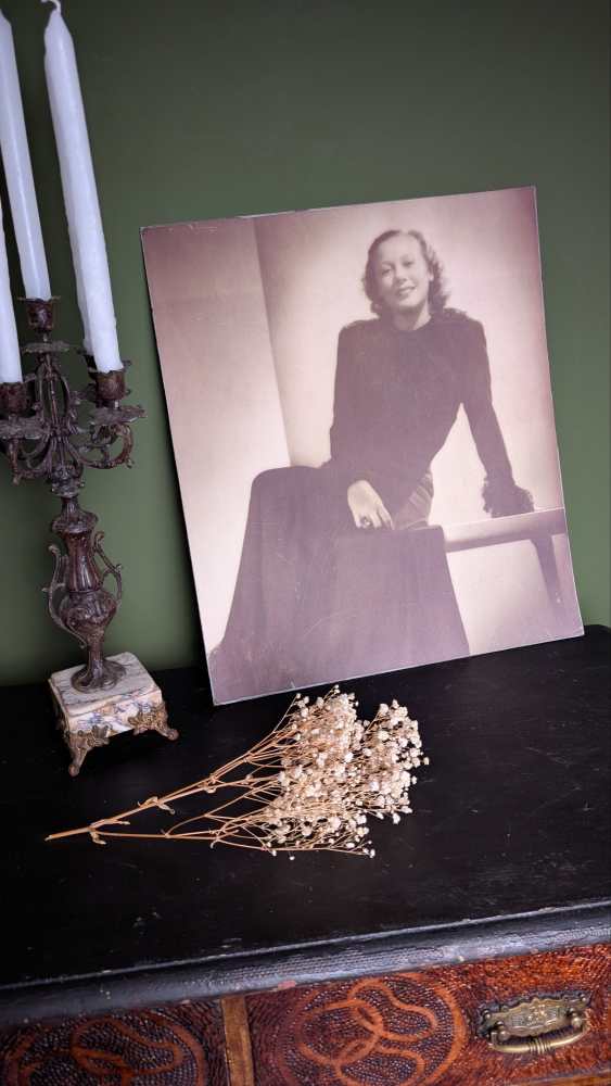 Large photographic portrait of 1940s fashion designer - Image 11
