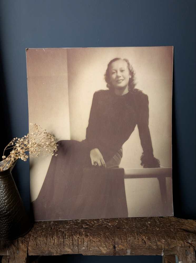 Large photographic portrait of 1940s fashion designer - Image 8