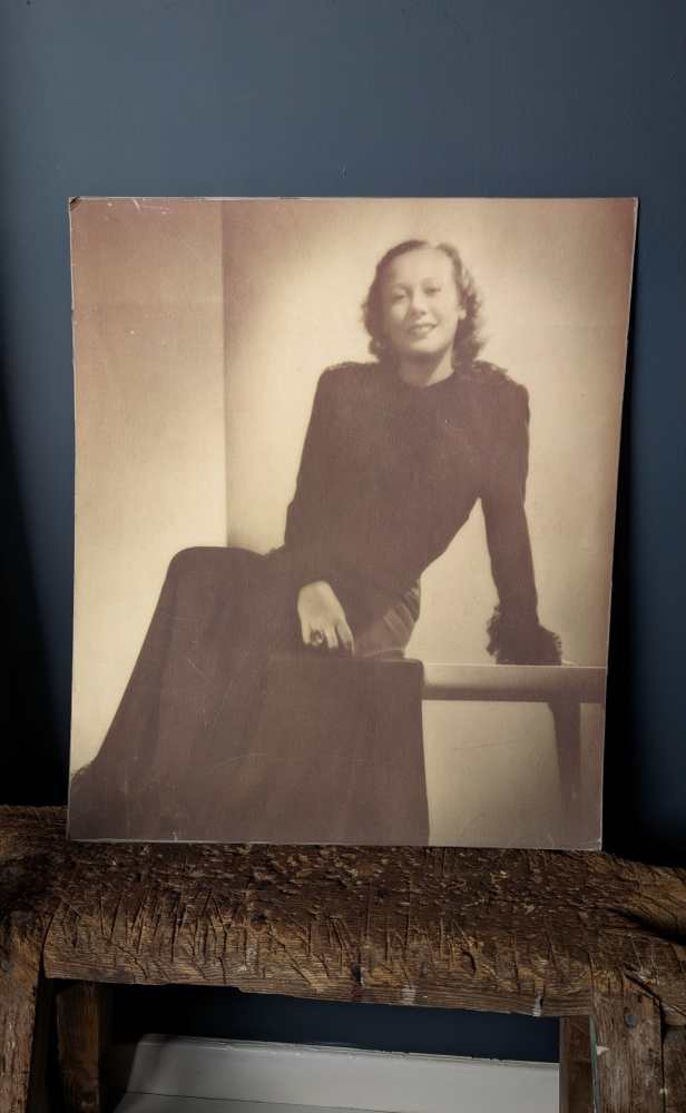 Large photographic portrait of 1940s fashion designer - Image 5