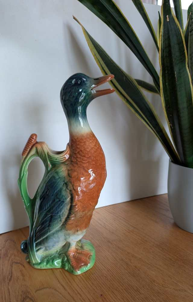 Barbotine duck absinthe water jug, St Clement, France, 1950s - Image 8