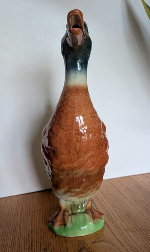 Barbotine duck absinthe water jug, St Clement, France, 1950s - Image 14
