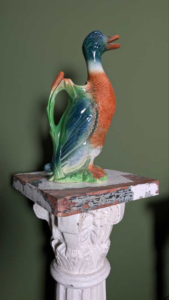Barbotine duck absinthe water jug, St Clement, France, 1950s - Image 13