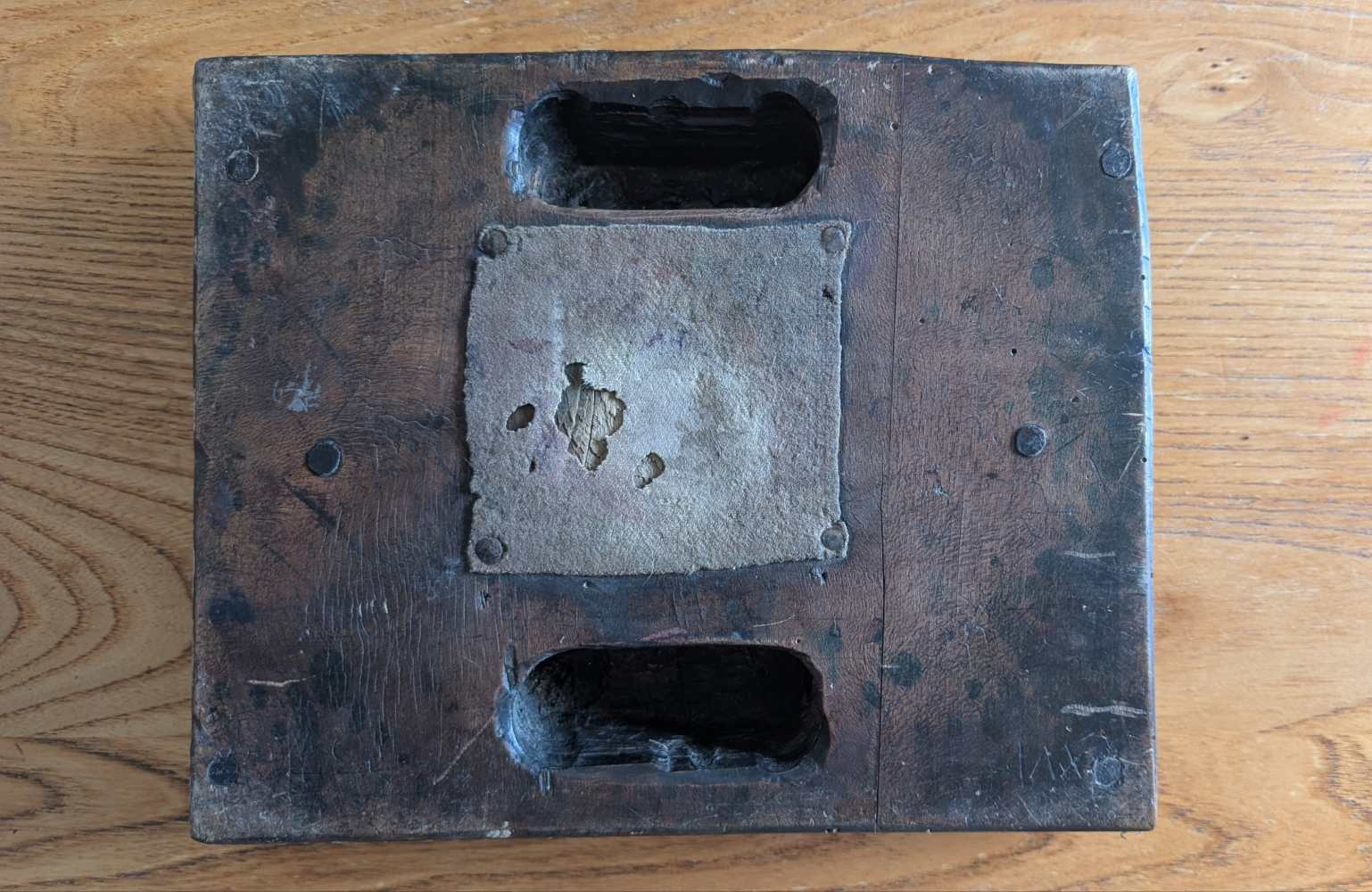 Indian sari brass and wood printing block - Image 13