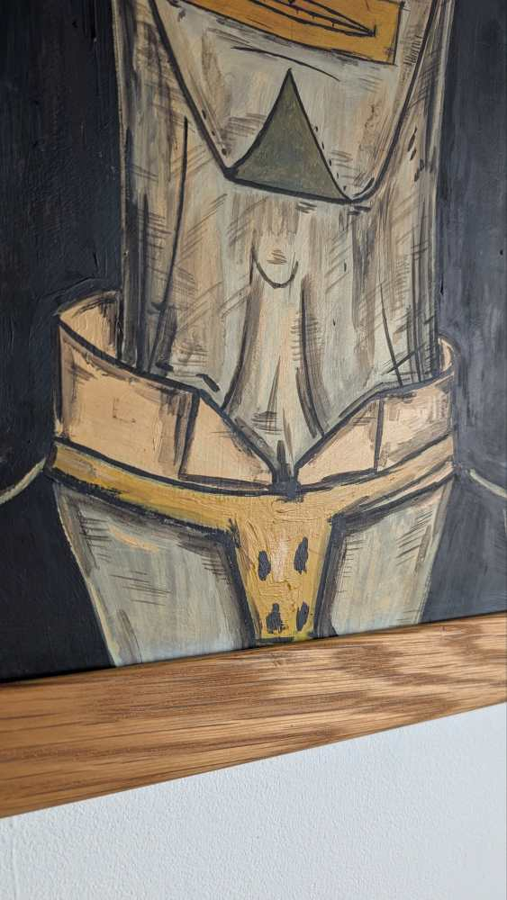 Original oil on canvas painting of 'Tete de Clown' after Bernard Buffet - Image 12