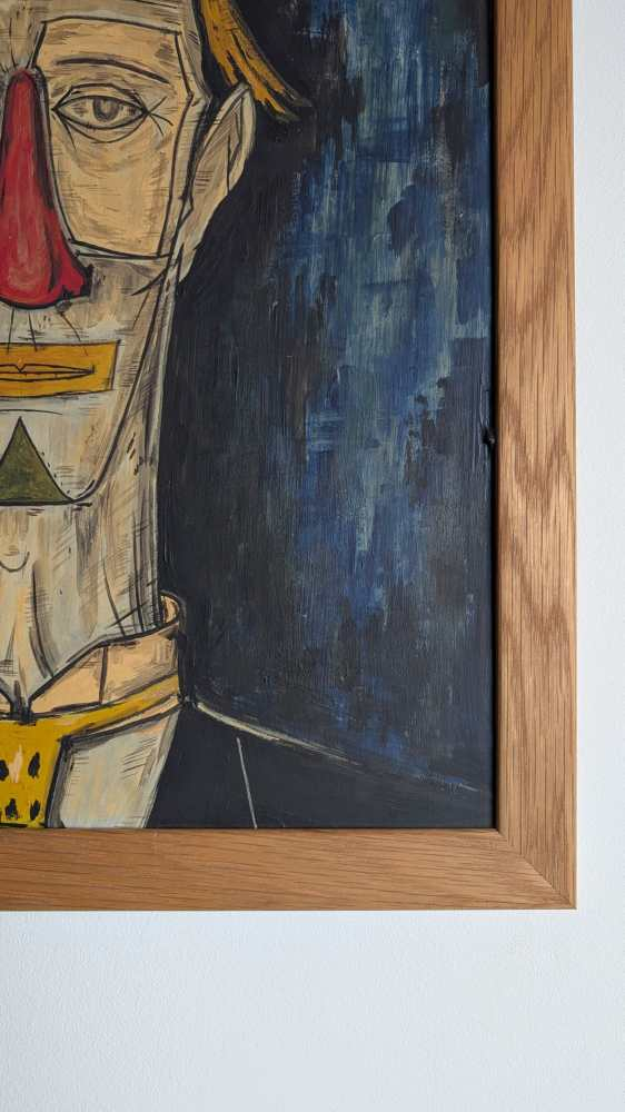 Original oil on canvas painting of 'Tete de Clown' after Bernard Buffet - Image 15
