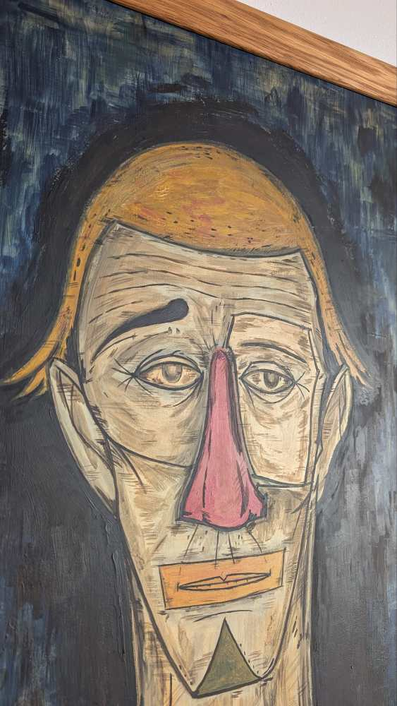 Original oil on canvas painting of 'Tete de Clown' after Bernard Buffet - Image 7