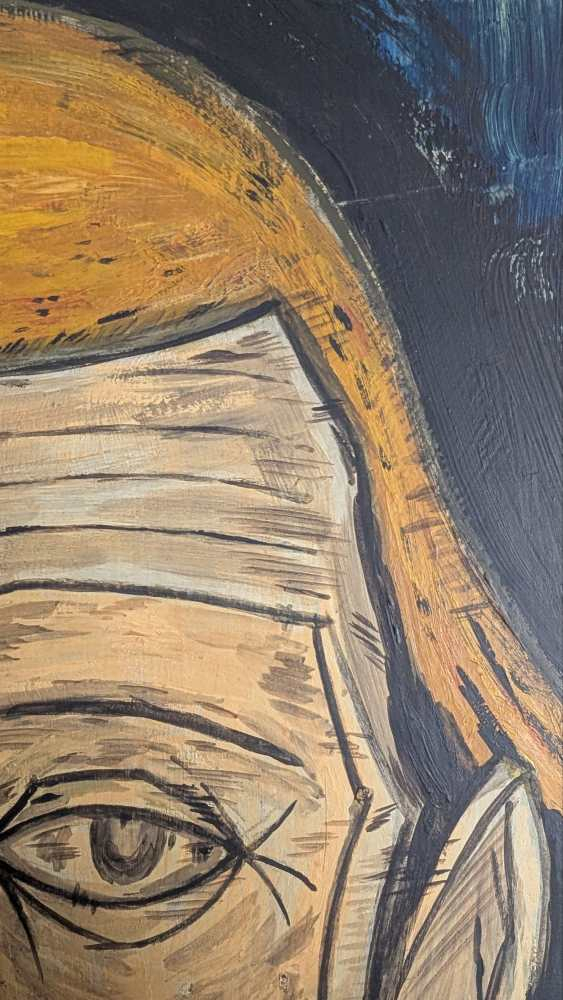 Original oil on canvas painting of 'Tete de Clown' after Bernard Buffet - Image 9