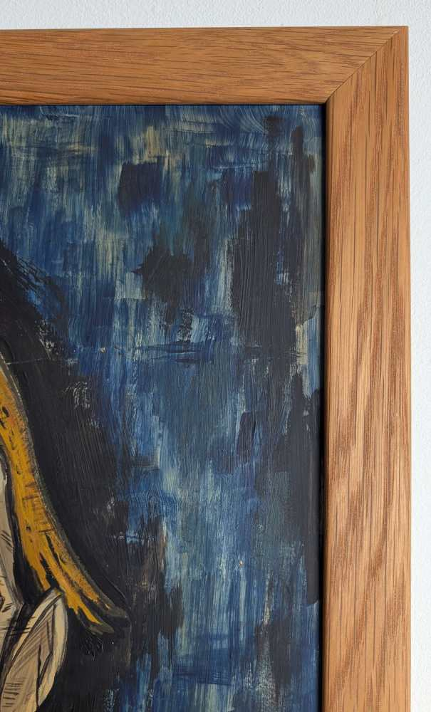 Original oil on canvas painting of 'Tete de Clown' after Bernard Buffet - Image 14