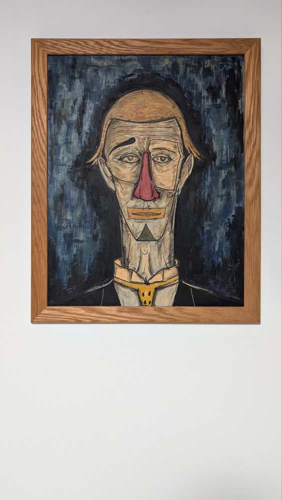 Original oil on canvas painting of 'Tete de Clown' after Bernard Buffet - Image 8