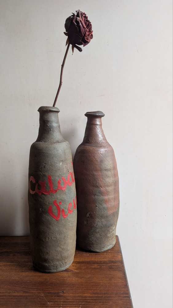 Pair of c.18th century French stoneware Calvados bottles - Image 6