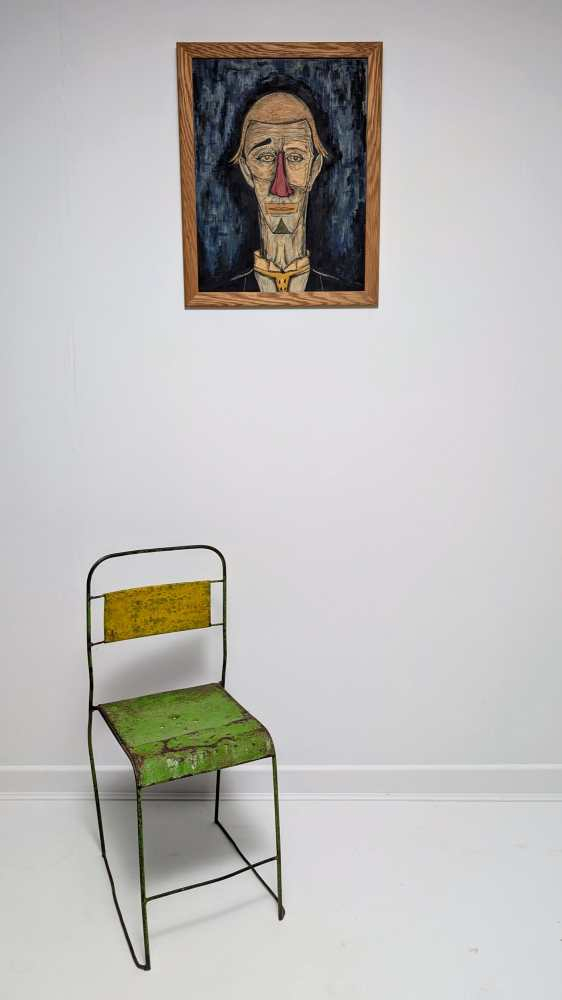 Original oil on canvas painting of 'Tete de Clown' after Bernard Buffet - Image 19