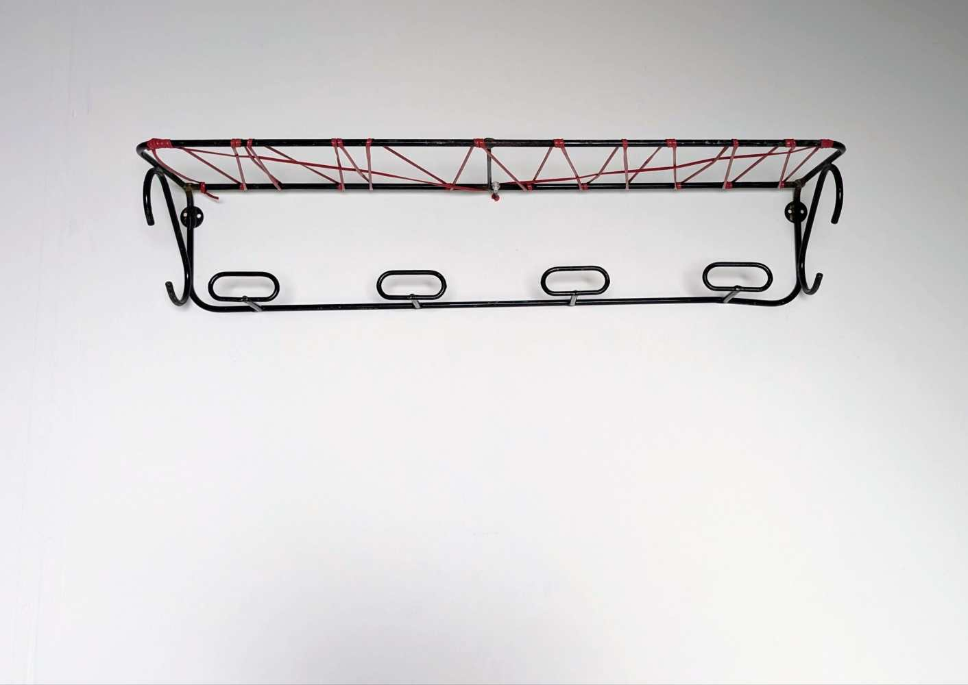 Midcentury coat rack with hat shelf - Image 4
