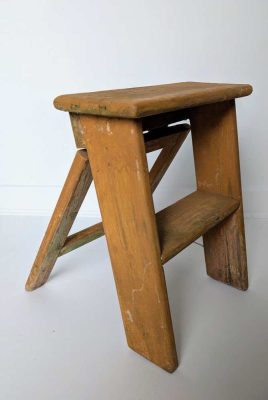 2 step painted wooden folding steps