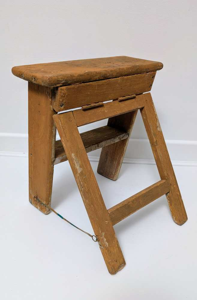 2 step painted wooden folding steps - Image 11