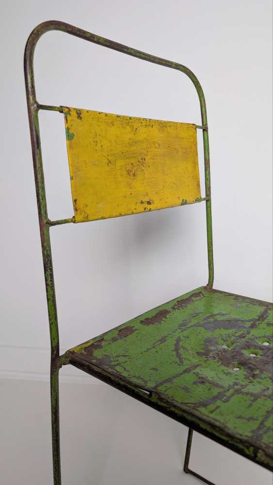 Pair of midcentury industrial painted metal chairs - Image 18