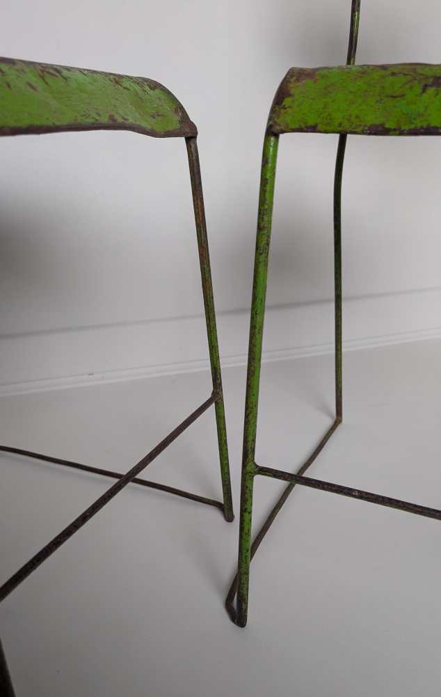 Pair of midcentury industrial painted metal chairs - Image 20