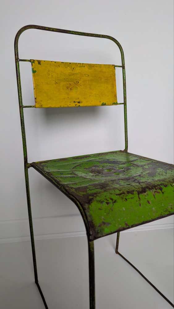Pair of midcentury industrial painted metal chairs - Image 21