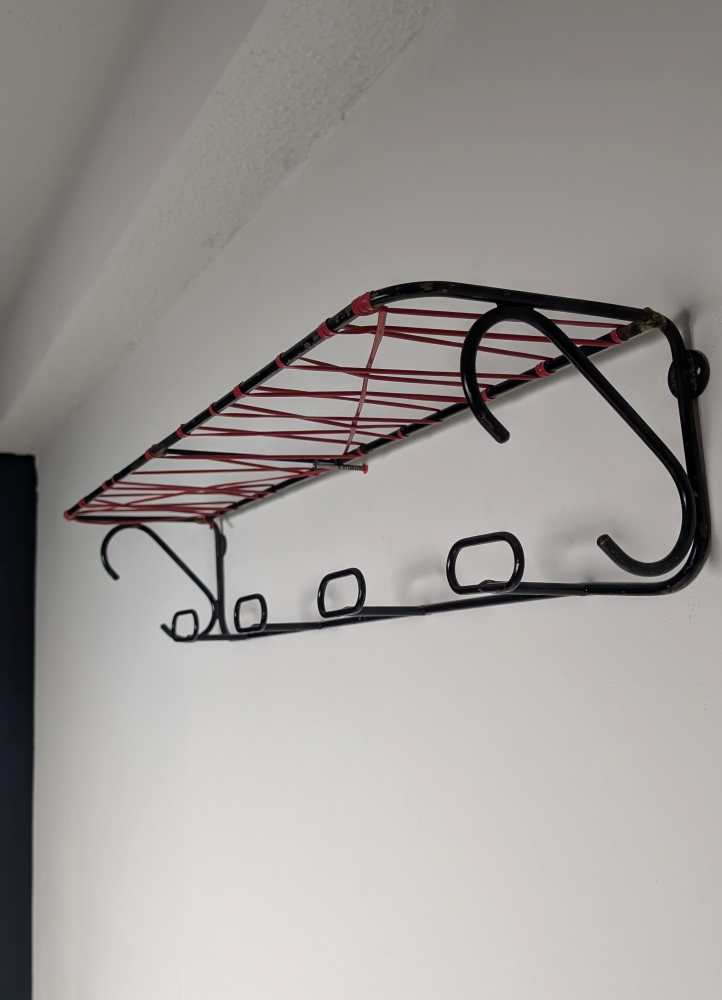 Midcentury coat rack with hat shelf - Image 8