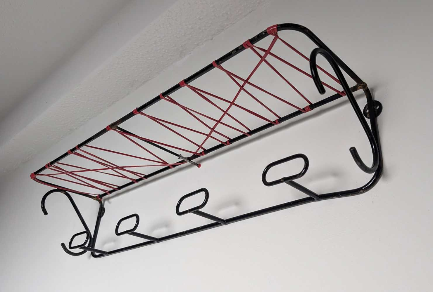 Midcentury coat rack with hat shelf