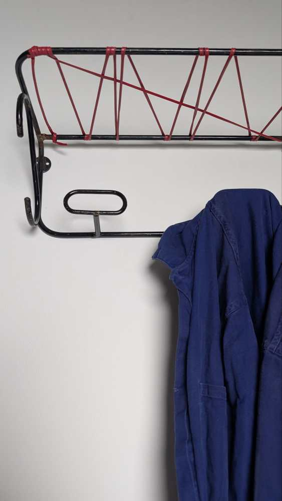 Midcentury coat rack with hat shelf - Image 3
