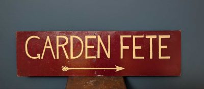 Vintage handpainted Garden Fete sign