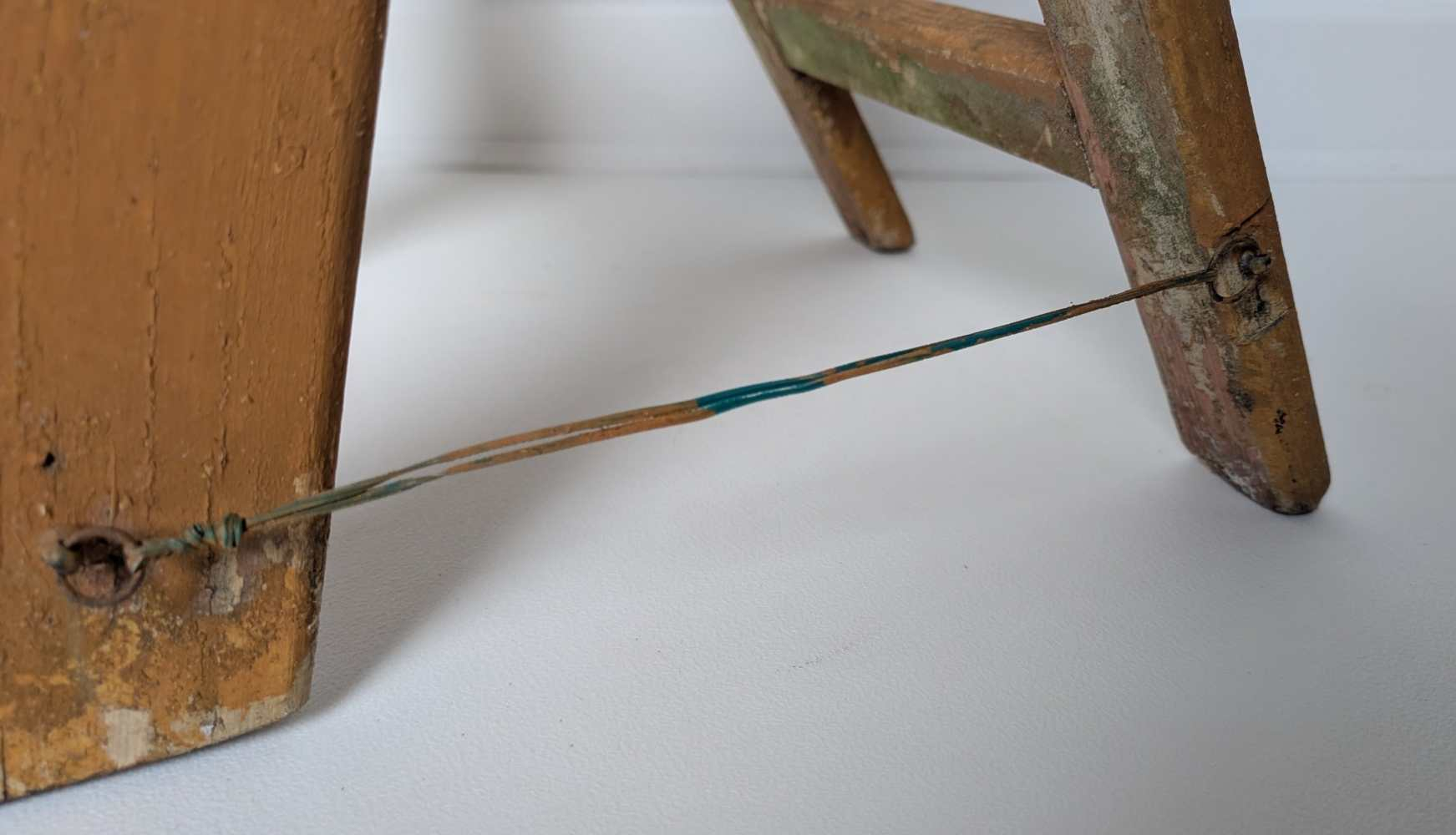 2 step painted wooden folding steps - Image 10